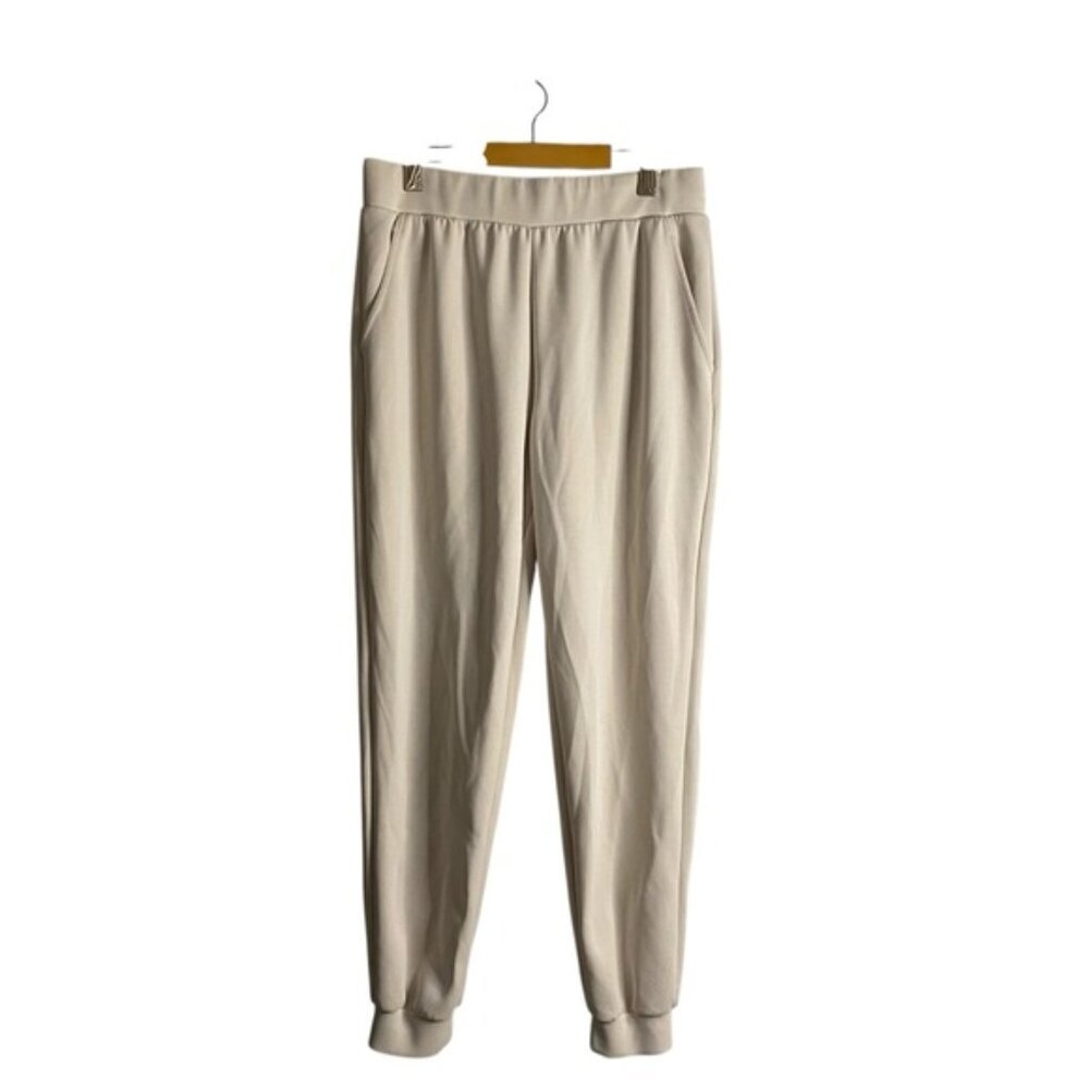 Lazy Pants Women's Cream High Waisted Performance Wear Jogger Sweatpants